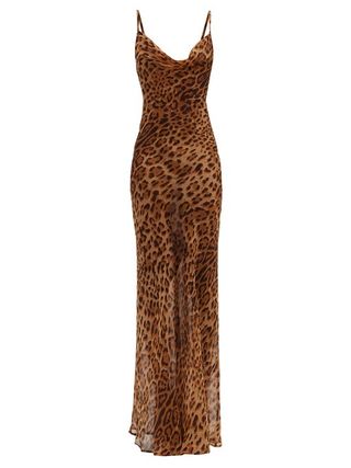 Rat 
Boa + Valentina Leopard-Print Silk-Chiffon Dress