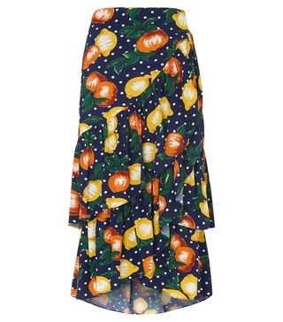 Kitri + Petulia Fruit Print Wrap Skirt
