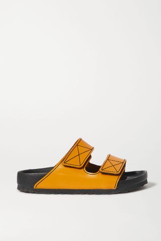 Birkenstock x Proenza Schouler + Arizona Topstitched Glossed-Leather Sandals