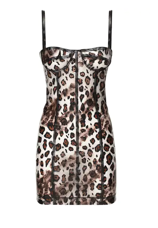 LaQuan Smith + Leopard Bustier Dress