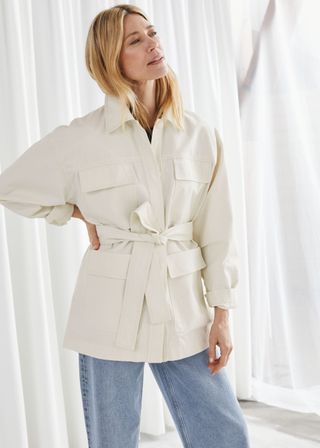& Other Stories + Oversized Belted Cotton Jacket