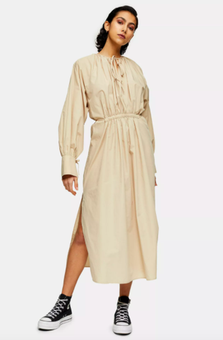 Topshop Boutique + Camel Smock Dress