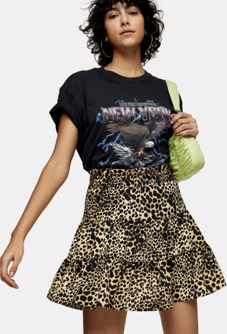 Topshop + Animal Print Skirt