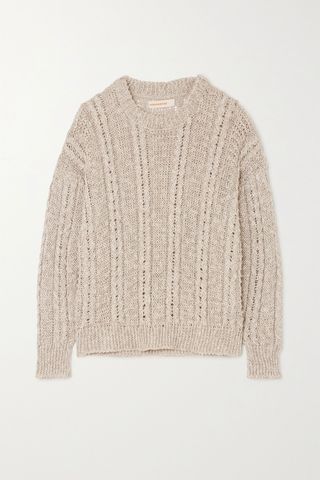&Daughter + Stevie Cable-Knit Linen and Cotton-Blend Sweater