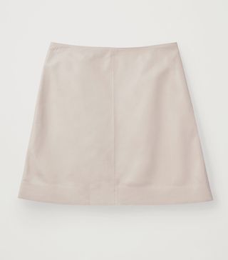 COS + Short A-Line Leather Skirt