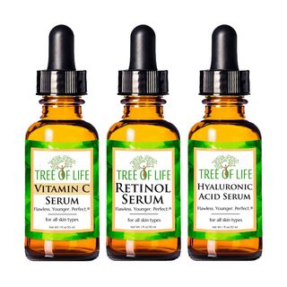 Tree of Life + Anti Aging Serum 3-Pack for Face—Vitamin C Serum, Retinol Serum, Hyaluronic Acid Serum