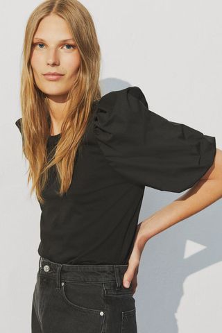 H&M + Balloon-Sleeved Top