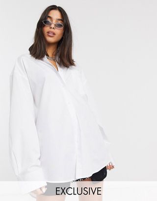 ASOS + Collusion Oversized Shirt in White