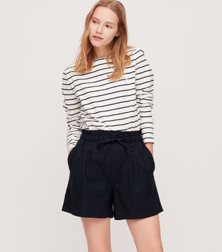 Uniqlo + Linen Cotton Blend Relaxed Fit Shorts
