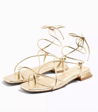 Topshop + Peggy Gold Wrap Sandals