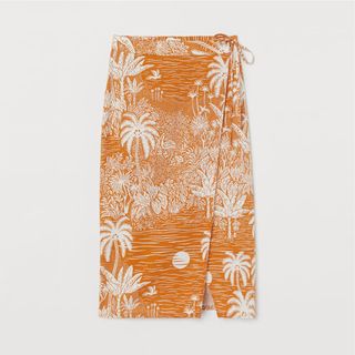 H&M + Linen-Blend Wrap Skirt