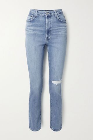 J Brand + 1212 Runway Distressed High-Rise Slim-Leg Jeans