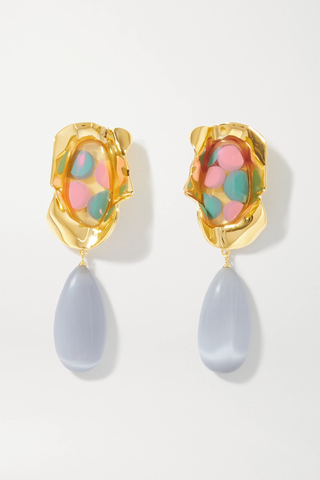 Ejing Zhang + Sabra Gold-Plated and Resin Earrings