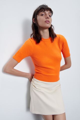 Zara + Textured Knit Top
