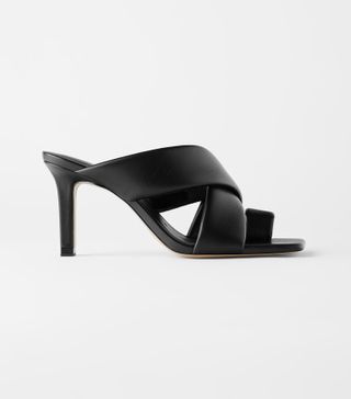 Zara + Padded Heeled Leather Sandals