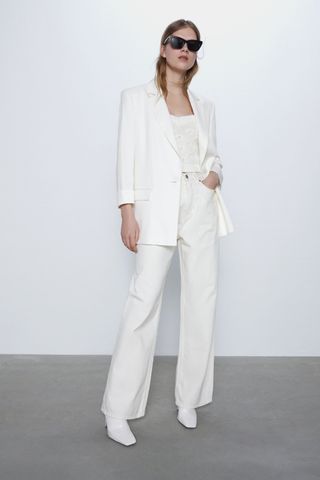 Zara + Cuffed Sleeve Blazer
