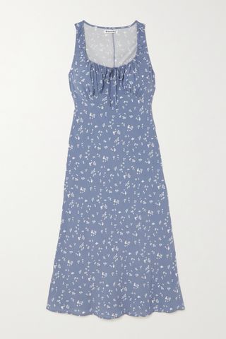 Reformation + Lauryl Tie-Front Floral-Print Ecovero-Crepe Midi Dress