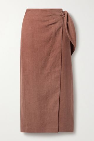 Nanushka + + Net Sustain Randi Linen Wrap Skirt