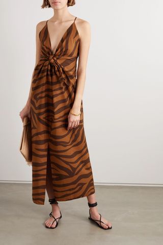 Mara Hoffman + Lolita Knotted Tiger-Print Organic Cotton Maxi Dress