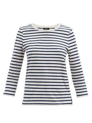 A.P.C. + Striped Cotton-Jersey T-Shirt