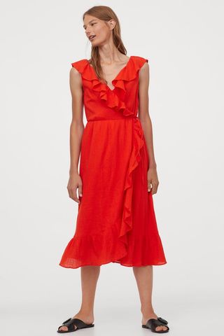 H&M + Flounce-Trimmed Cotton Dress