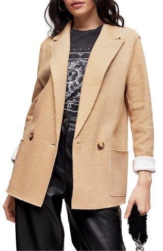 Topshop + Raw Edge Double Knit Blazer