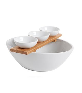 Gibson + Gracious Dining Tidbit Serving Set with Bowls and Bamboo Tray