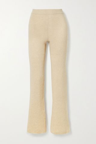 Nanushka + Leba Ribbed-Knit Flared Pants