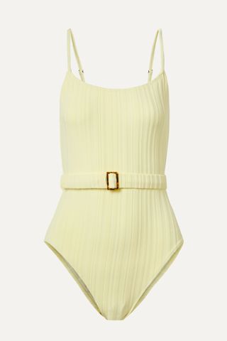 Solid & Striped + The Nina Belted Ribbed Swimsuit