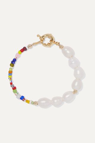Éliou + Thao Gold-Plated, Pearl, and Bead Bracelet
