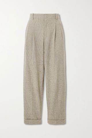 Étoile Isabel Marant + Lowea Checked Cotton and Linen-Blend Tapered Pants