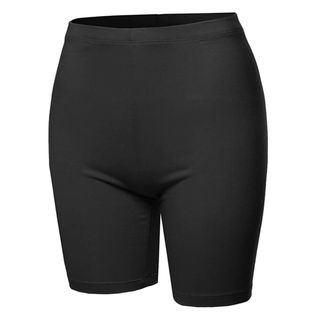 A2Y + Basic Solid Premium Cotton Mid Thigh High Rise Biker Shorts