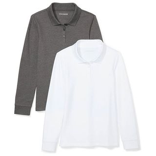 Amazon Essentials + 2-Pack Long-Sleeve Interlock Polo Shirt