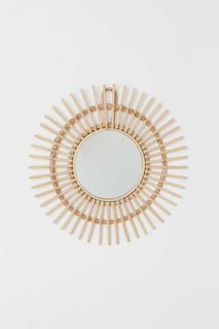 H&M + Mirror With Rattan Frame