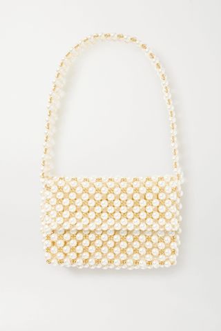 Vanina + The Pearl Mist Faux Pearl and Gold-Plated Shoulder Bag
