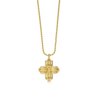 Missoma + Lucy Williams Gold Large Ridge Cross Necklace