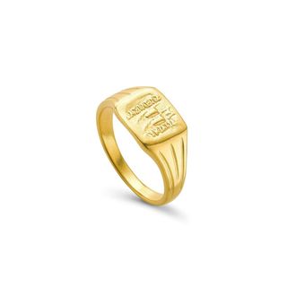 Missoma + Lucy Williams Gold Square Coin Signet Ring
