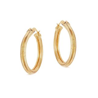 Missoma + Lucy Williams Gold Double Square Snake Chain Hoops