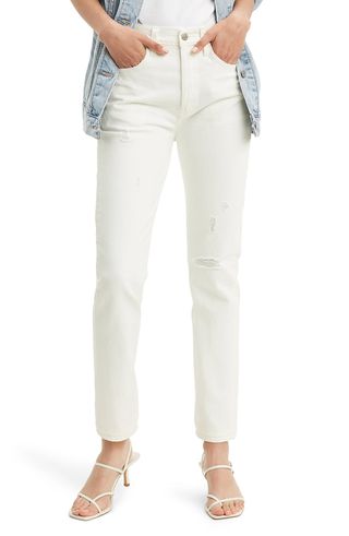 Levi's + 501 Distressed High Waist Skinny Jeans