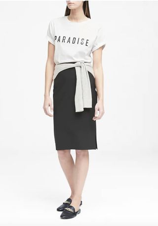 Banana Republic + Washable Italian Wool-Blend Pencil Skirt With Side Slit