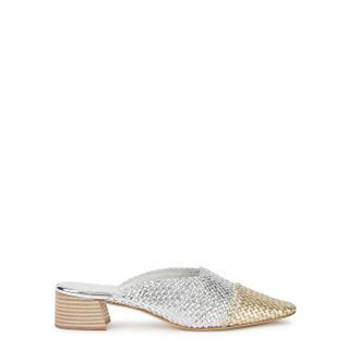 Miista + Vivyan 40 Gold and Silver Leather Mules