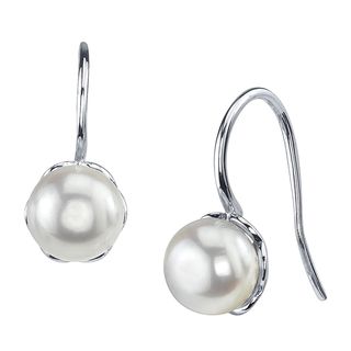 The Pearl Source + Genuine White Freshwater Cultured Pearl Linda Earrings