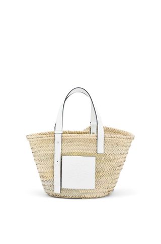 Loewe + Basket Bag in Palm Leaf and Calfskin