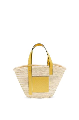 Loewe + Basket Bag in Palm Leaf and Calfskin