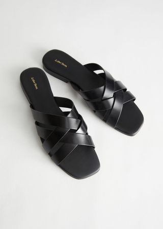 & Other Stories + Leather Criss Cross Mule Sandals