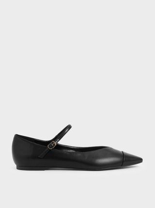 Charles & Keith + Two-Tone Pointed Toe Mary Jane Flats