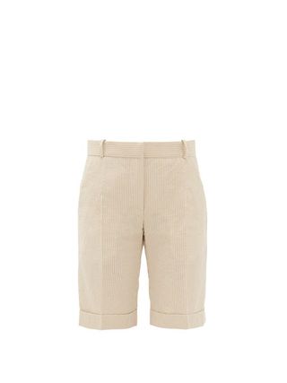 Pallas Paris + Gianni Striped Seersucker-Cotton Bermuda Shorts