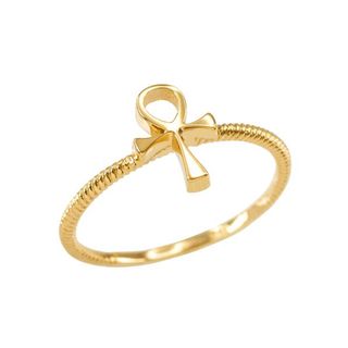 Gold Boutique + Egyptian Cross Ring in 9ct Gold