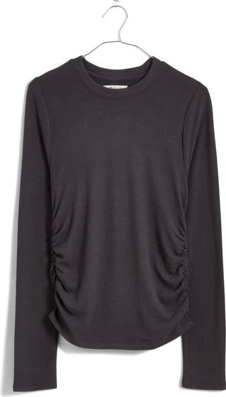 Madewell + Brushed Jersey Ruched Long Sleeve T-Shirt