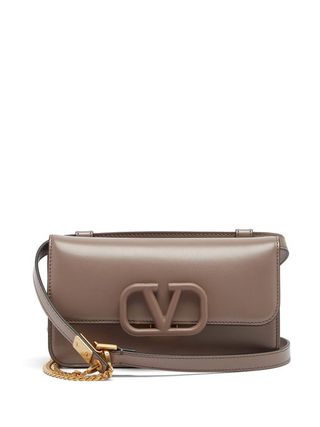 Valentino Garavani + V-Sling Small Leather Crossbody Bag